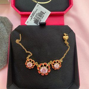 New Juicy Couture Enamel Flowers Wish Necklace